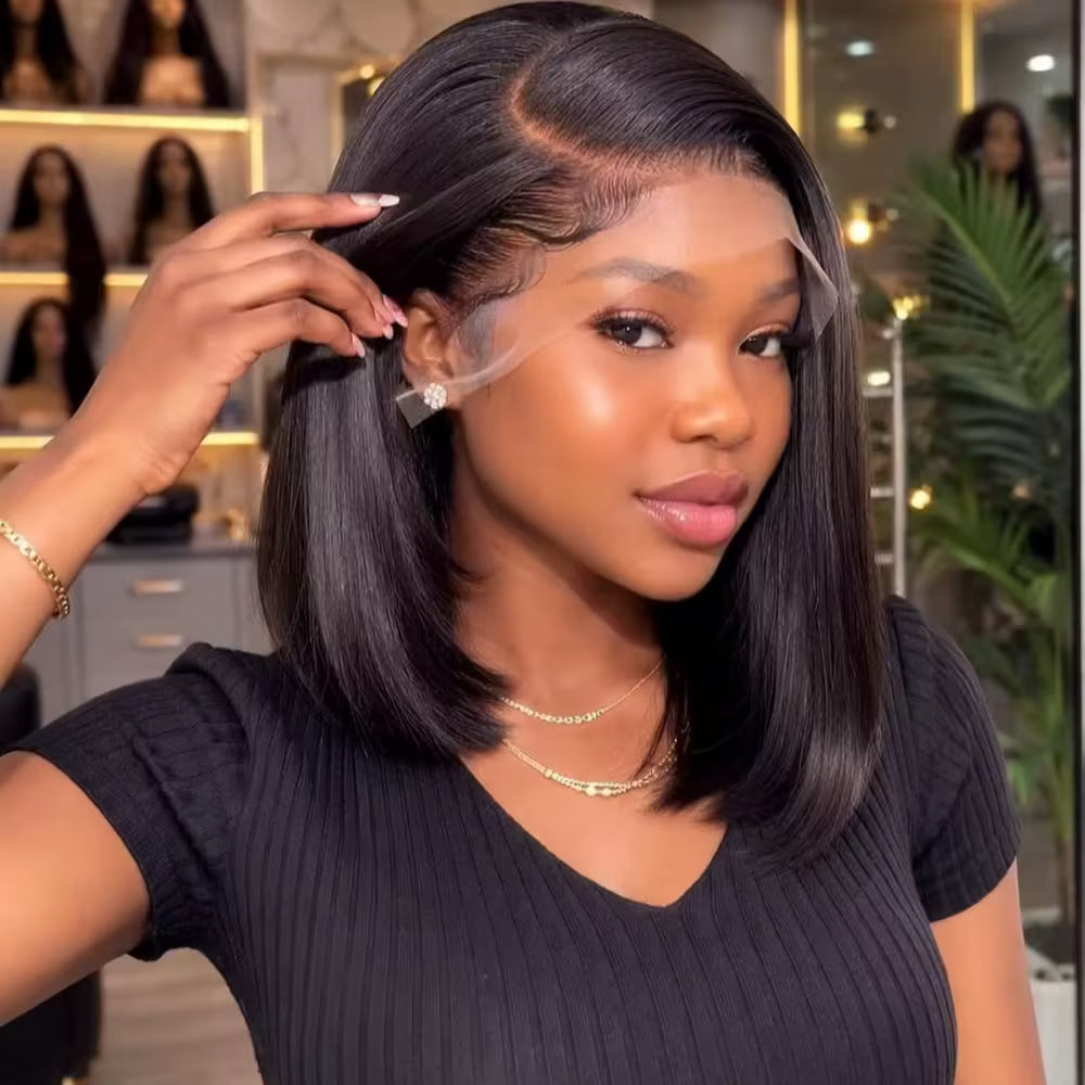 Ava HD lace no glue needed blunt bob wig 10 inch wear and go