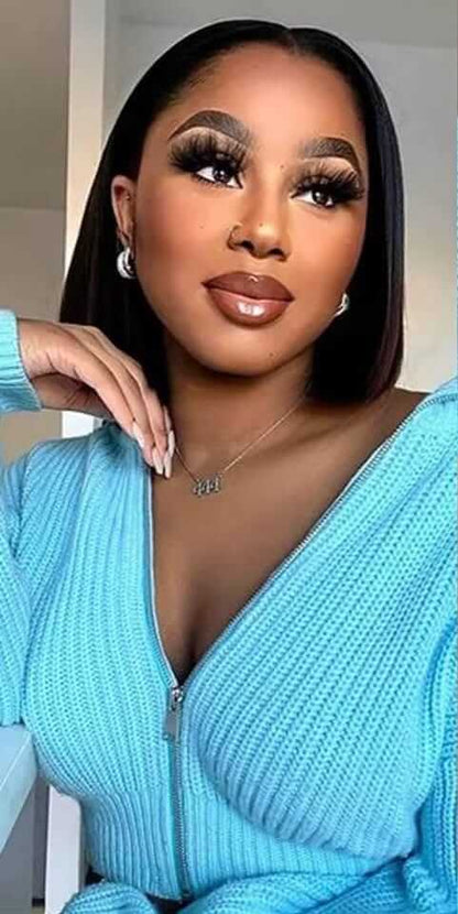 Ava 10 inch blunt bob wig sleek straight glueless for work best seller USA