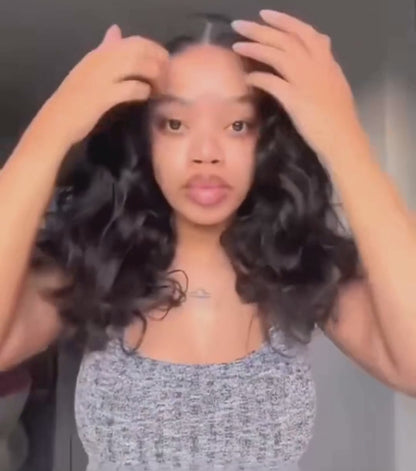 maya natural body wave bob wig front view