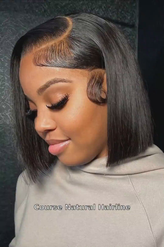 Ava™ - Sleek Straight Blunt Bob 10" | Glueless Wear & Go for Work